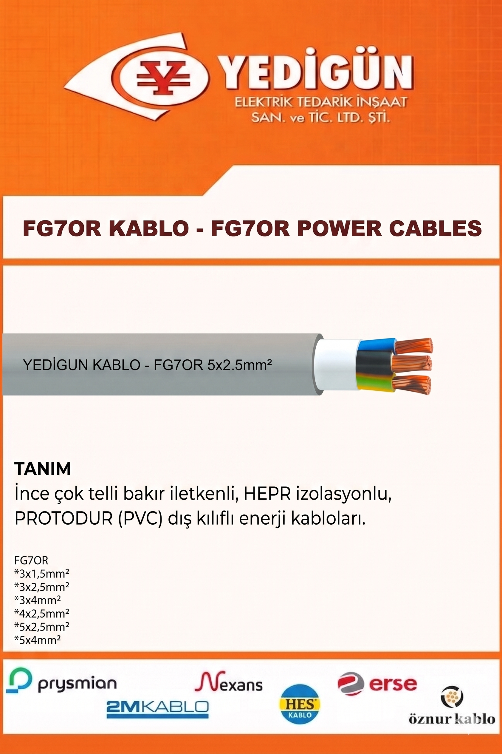 FG7OR · FG7OH2R — Endüstriyel Enerji Kablolari